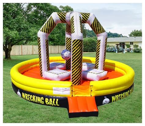 An Inflatable Ball Game Is Set Up On The Lawn