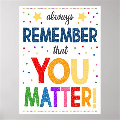 You Matter Rainbow Classroom Poster Uk
