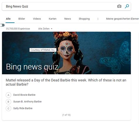 Bing News Quiz