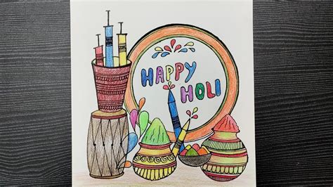 Holi Drawing Holi Celebration Poster Drawing Happy Holi Festival