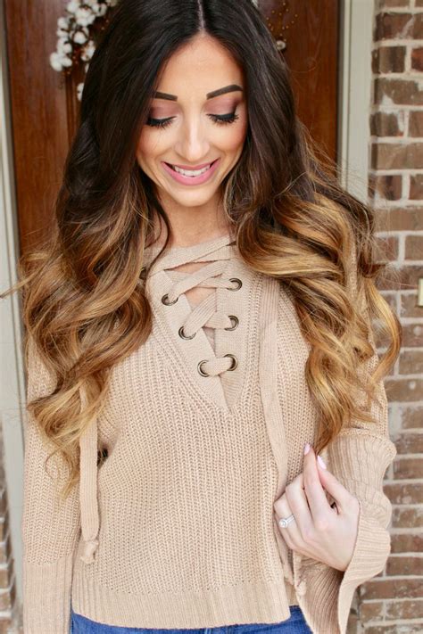Its All In The Details Lace Up Sweater With Bell Sleeves Fashion