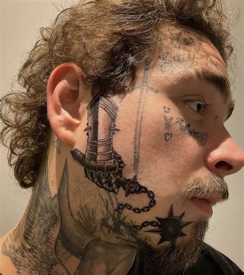 Post Malone Tattoo Gallery Head Face Skull And More Capital Xtra