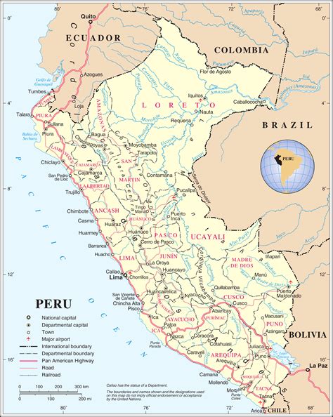 Map Of Peru Political Map Online Maps And Travel