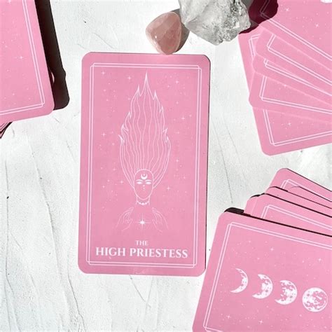 Tarot Deck Pink Vintageplastic Tarot Cards 78 T Set With Etsy