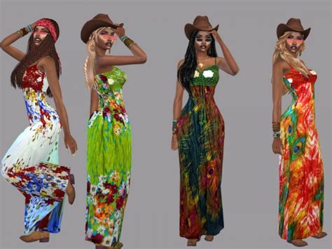 The Sims Resource Boho Dress By Teenageeaglerunner • Sims 4 Downloads