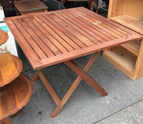 Uhuru Furniture And Collectibles Sold 25956 Teak 3 Square Patio Table