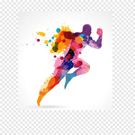 Running Watercolor Painting Running Man Animals Sport Png Pngegg