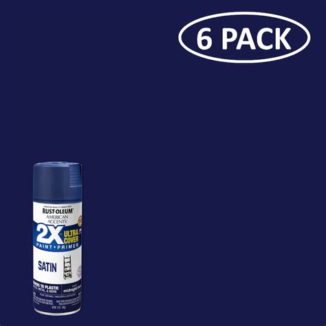 Rust Oleum 2x Ultra Cover 6 Pack Satin Midnight Blue Spray Paint And