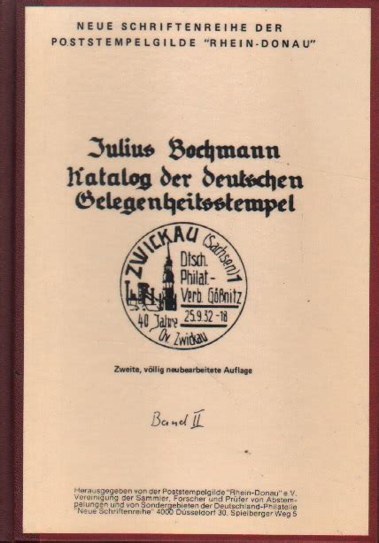Katalog Der Deutschen Gelegenheitsstempel Von Bochmann Julius Gut 8° Oktav Halbleinen