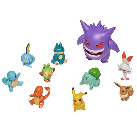 Pokémon Ultimate Battle Multi 10 Pack Action Figures Gengar Pikachu Charmander Squirtle