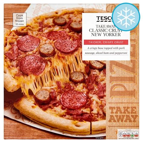Submitted 1 year ago by yourpalgizmo. 菱 Calories in Tesco Takeaway Classic Crust New Yorker ...