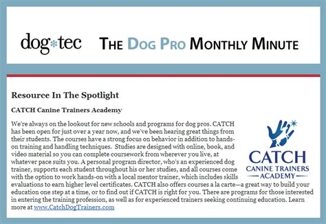 Press Catch Canine Trainers Academy