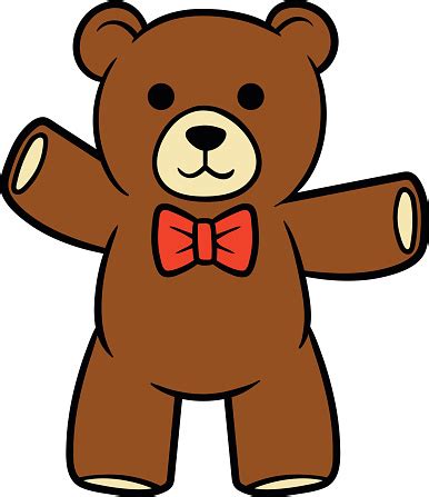 Christmas bear cartoon character, a cute brown teddy bear with s. Cartoon Teddy Bear Vector Illustration Stock Illustration ...