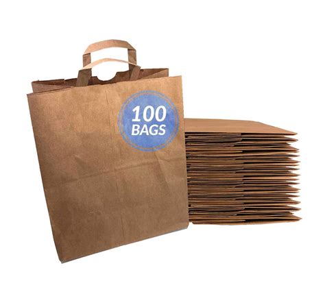 Reli Paper Grocery Bags W Handles 100 Pcs Bulk12x7
