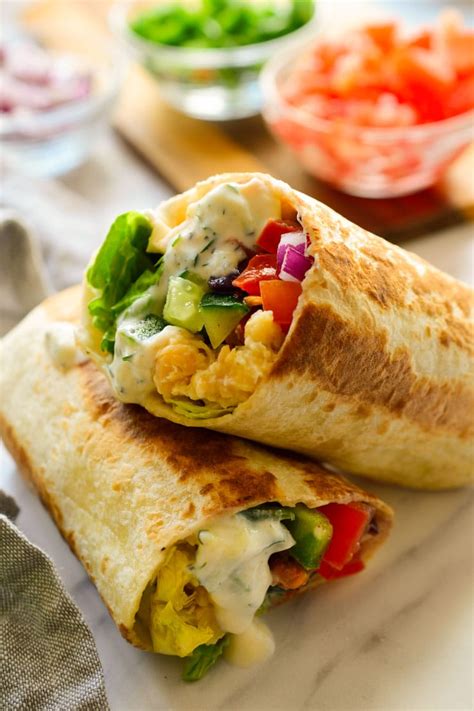 Roasted red pepper and chicken wrap; One Week High Protein VEGAN MEAL PLAN | Healthy Plant ...