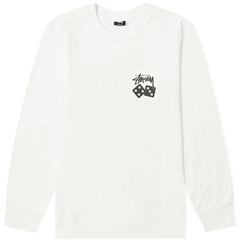 Stussy Long Sleeve Dice Pigment Dyed Tee Natural End Us
