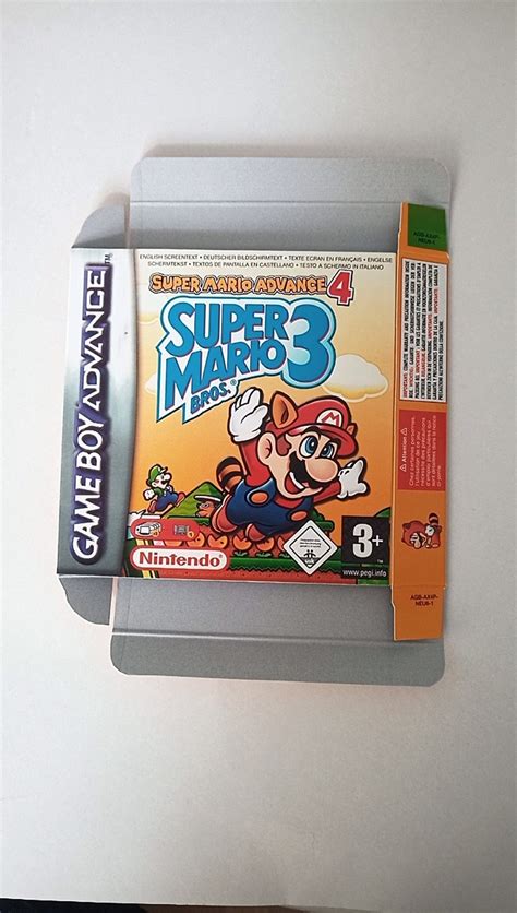 Game Boy Advance Super Mario Bros 3 Super Mario Advance 4 Box Etsy