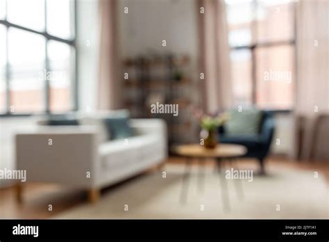 Blurred Living Room Interior At Home Stock Photo Alamy