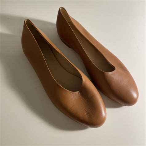 Beautiful Classic Brown Leather Ballet Flats From Depop