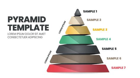 7 Etapas De Um Modelo De Pirâmide Ou Triangular Com Texto Editável São