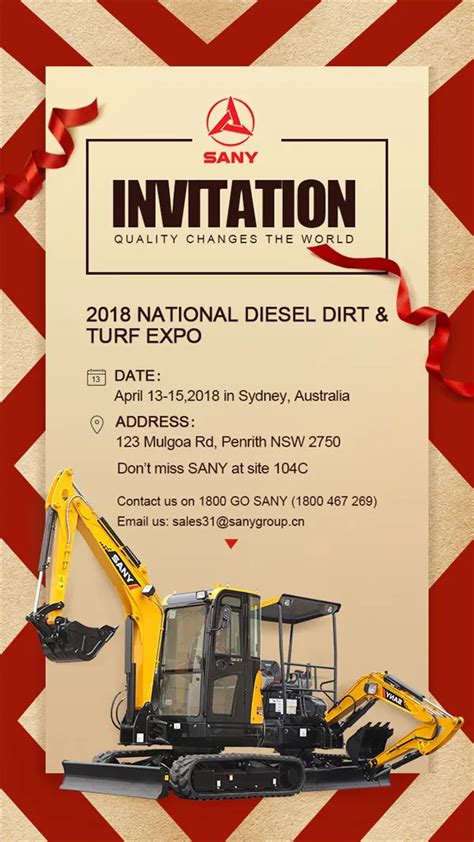 Sany To Show How Quality Changes The World At Ddt Expo