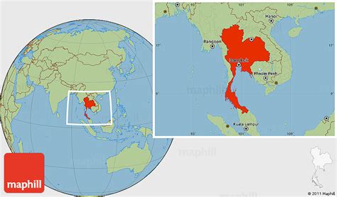Ligging Thailand Op Wereldkaart Vogels