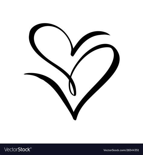 Two Black Hearts Sign Icon On White Royalty Free Vector
