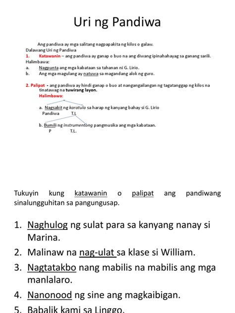 Pandiwa Halimbawa Ng Pandiwa Aspekto Ng Pandiwa Pokus Uri Atbp Sahida