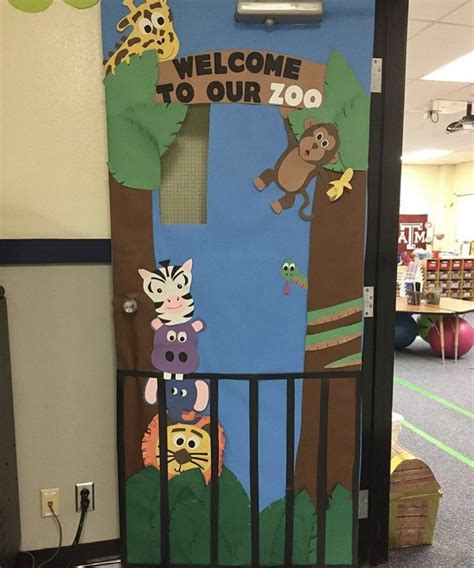 Classroom Door Zoo Theme Halloween Classroom Door Preschool