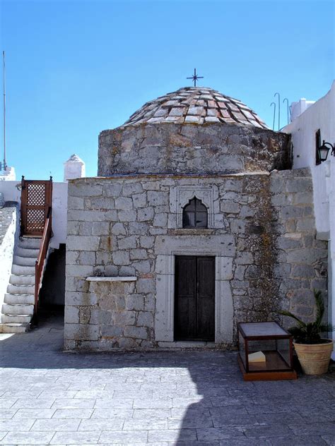 Chapels At Monastery Of St John In Chora On Patmos Greece Encircle
