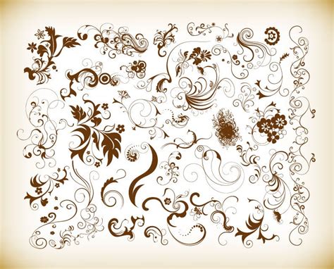 Vector Set Of Floral Elements For Decor Free Vector Graphics All