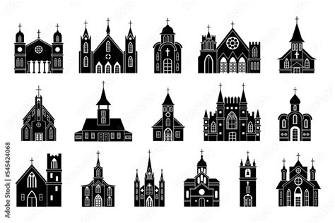 Church Icons Chapel Buildings Silhouettes Simple City Exteriors