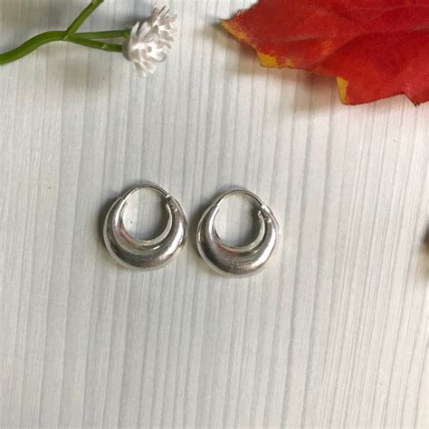 925 Sterling Silver Chunky Hoop Earing Beautiful Chunky Etsy