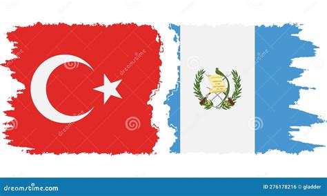 Guatemala And Turkey Grunge Flags Connection Vector Stock Vector