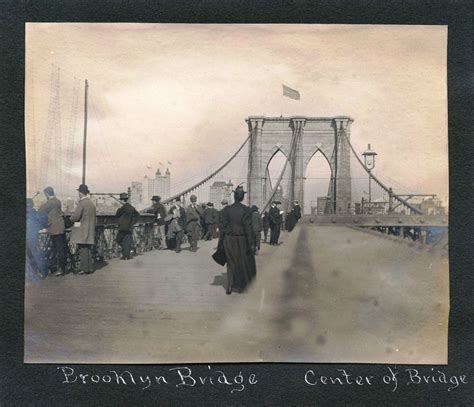 Scene On The Promenade Of Brooklyn Bridge New York And Original Ca 1890s