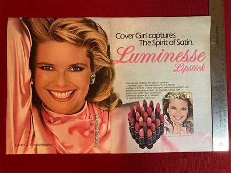 Christie Brinkley For Cover Girl Luminesse 2 Pg 1984 Print Ad Great