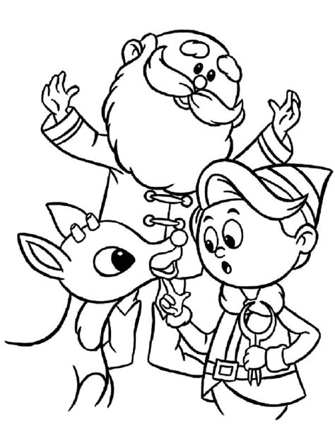 How to draw santa claus and mrs claus step by step for kids. Hermey And Santa Claus Coloring Pages : Coloring Sky
