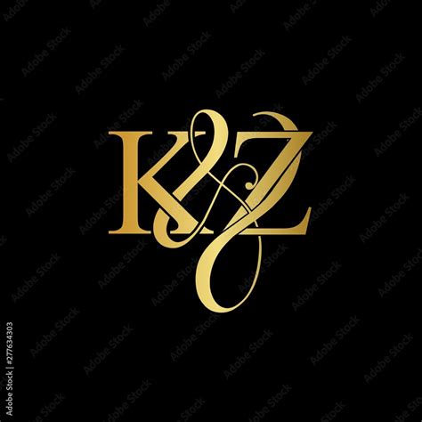 vecteur stock k and z kz logo initial vector mark initial letter k and z kz luxury art vector mark