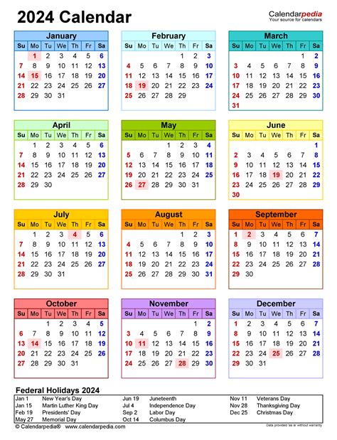 Calendarpedia 2024 Yearly Calendar Evvie Janifer