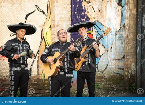 Mexican Musicians In Traditional Costumes Mariachi Stock Photo Image