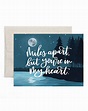 Miles Apart Moon Greeting Card - 1canoe2