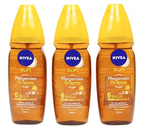 Nivea Sun Spf6 Tanning Oil Spray 150ml Low Protection Sunscreen