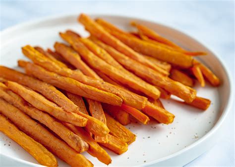 Melt the butter and skim off the foam. Oil-Free Sweet Potato Fries - Great to Dip in Any Sauce ...
