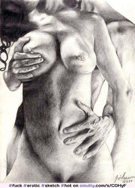 Erotic Sketch Hot Lust Sex Couple Blackandwhite Breasts Hands