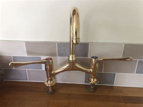 Polished Brass Lever Action Mixer Tap Sold Tap Refurbishment