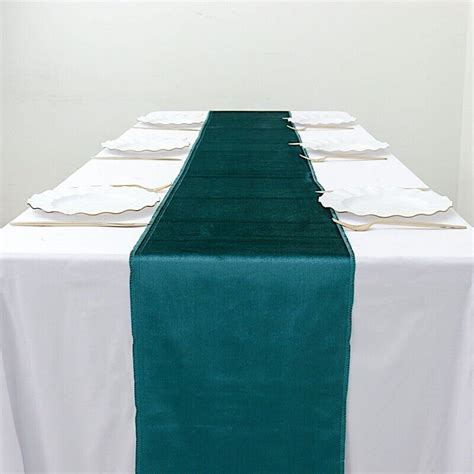 Teal 12x107 Premium Velvet Table Runner Wedding Party Linens