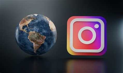 Premium Photo Instagram Logo Beside Earth Render
