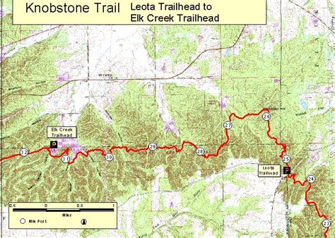 Topographic Map Of Knobstone Trail Between Elk Creek And