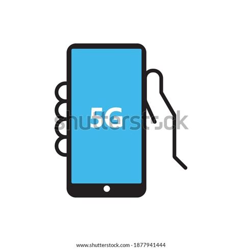 Hand Holding Mobile Phone 5g Symbol Stock Vector Royalty Free