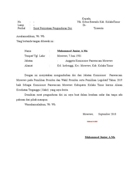 Sehingga surat itu menjadi bukti tertulis untuk diberikan kepada hrd. Contoh Surat Pengunduran Diri Dari Anggota Pps - Dapatkan Contoh